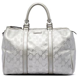 Borsa Boston Gucci Joy Medium Stampa GG Argentata