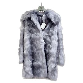 Abrigo de piel gris Miu Miu