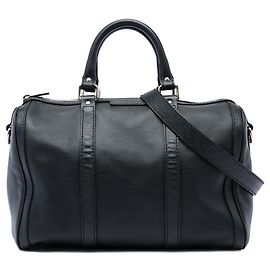 Borsa Boston Joy Gucci in vitello nero con rifiniture Guccissima, dimensione Medium