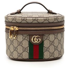 Borsa Vanity Gucci GG Supreme Web Ophidia Beige