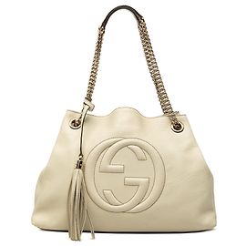 Tote Soho Chain Gucci Medium em pele de vitela branca