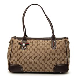 Borsa a tracolla Gucci Princy in tela GG beige