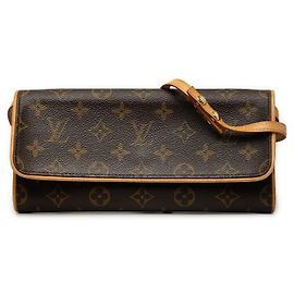 Borsa a tracolla Louis Vuitton Monogram Pochette Twin GM Marrone