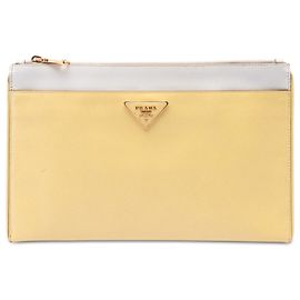 Clutch Prada Bicolor Saffiano Lux Gialla