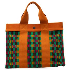 Hermès Fourre Tout MM Tragetasche aus multicolorigem bedrucktem Canvas