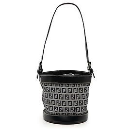 Borsa secchiello Fendi Zucchino Canvas nera