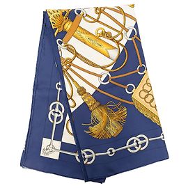 Foulard di seta Hermès Cliquetis Blu 90