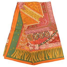 Hermès Sur un Tapis Volant Seidentuch 90 Orange