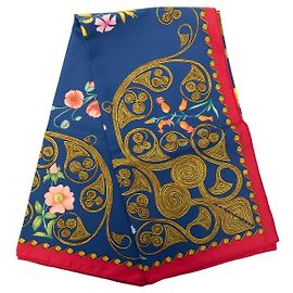 Hermès Arabesques Seidentuch Blau 90 Scarves