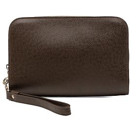 Bolso de mano Louis Vuitton Taiga Pochette Baikal Marrón