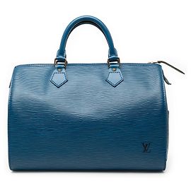 Borsa Boston Louis Vuitton Epi Speedy 35 Blu