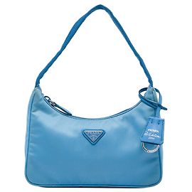 Prada Mini Tessuto Re Edition 2000 Schultertasche Blau
