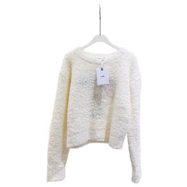 Dior Strickpullover aus Wolle in Ecru Teddy-Knit