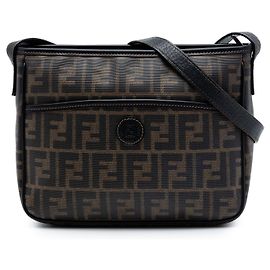 Borsa crossbody Fendi Zucca in tela rivestita marrone