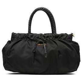 Prada Tessuto Bow Satchel Schwarz