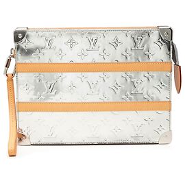Louis Vuitton Monogram Mirror Trunk Pouch Clutch Tasche Silber