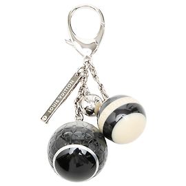 Portachiavi charm borsa a sfera Louis Vuitton Resin Mini Lin Croisette Nero