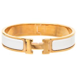 Bracelet Clic H PM étroit en émail doré Hermès