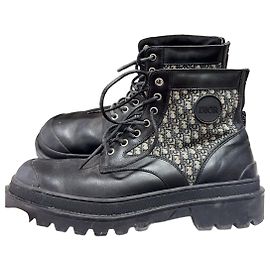 Dior Lederstiefel mit Camouflage Print Herren Größe 42