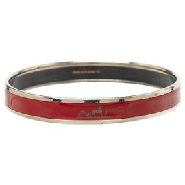Bracciale rigido Caleche Hermès Narrow in smalto rosso 65 Costume
