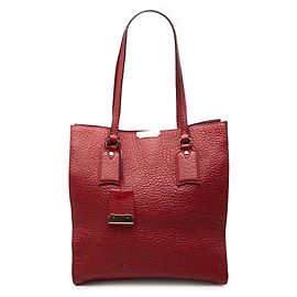 Tote Burberry Heritage Woodbury in vitello grana grossa rosso