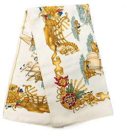 Pañuelo de seda Hermès Voiles de Lumiere Blanco 90