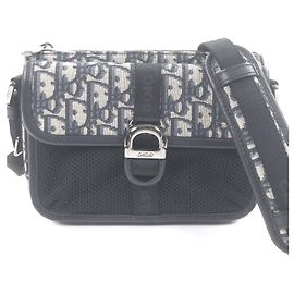 Borsa a tracolla Dior 8 Mini in tela Oblique e mesh blu Dior