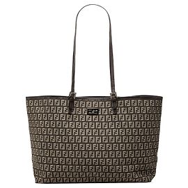 Tote Bag Fendi Zucchino in tela marrone
