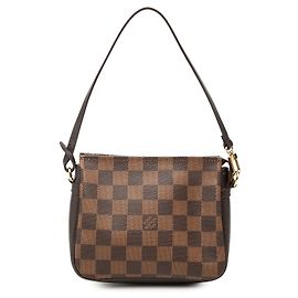 Borsa a mano Louis Vuitton Damier Ebene Trousse Pochette Marrone