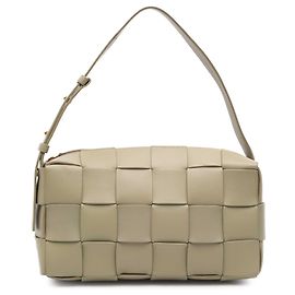 Bottega Veneta Nappa Intrecciato Brick Cassette Schultertasche Beige