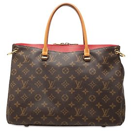 Borsa Satchel Louis Vuitton Monogram Pallas MM Marrone