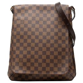 Louis Vuitton Damier Ebene Musette Salsa GM Crossbody Bag Braun