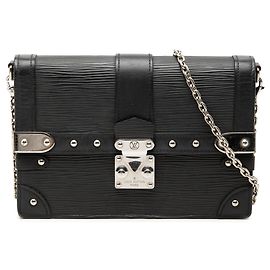 Louis Vuitton Epi Trunk Wallet on Chain Crossbody Bag Schwarz