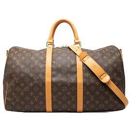 Borsa da viaggio Louis Vuitton Monogram Keepall Bandouliere 50 Marrone