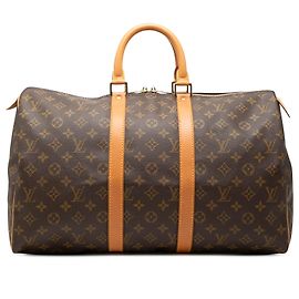 Borsa da viaggio Louis Vuitton Monogram Keepall 45 Marrone