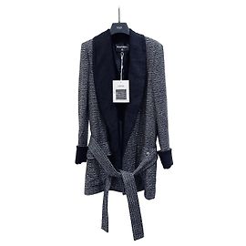 Chanel 24C Mantel aus Wolle schwarz