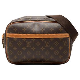 Borsa a tracolla Louis Vuitton Monogram Reporter PM Marrone