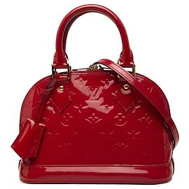 Louis Vuitton Monogram Vernis Alma BB Satchel rot
