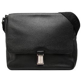 Borsa a tracolla con patta Prada Vitello Phenix Nera