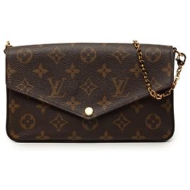 Borsa a tracolla Louis Vuitton Monogram Pochette Felicie Marrone
