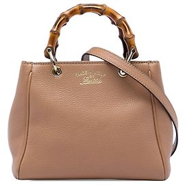 Bolsa Mini Bamboo Shopper Gucci em couro de bezerro marrom