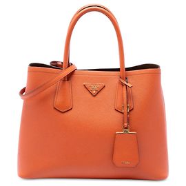 Borsa Prada Medium Saffiano Cuir Double Handle Satchel Arancione