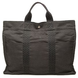 Borsa Tote Herline MM in Tela Hermès Grigia