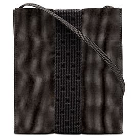 Borsa a tracolla Hermès Herline Pochette in tela grigia