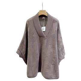 Hermès Woll-Cape Strickjacke Braun Größe 34