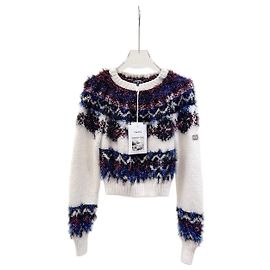 Chanel 21K Strickjacke aus Kaschmir Schneeflocken Muster