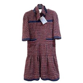 Chanel Tweed Kleid Mehrfarbig Größe 36