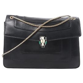 Bulgari Borsa a tracolla in pelle con catena BVLGARI Serpenti in nero