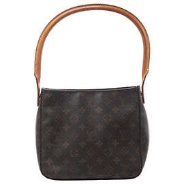 Borsa a tracolla Louis Vuitton Looping MM Monogram Canvas in marrone M51146