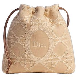Bolsa Dior Dioriviera Blooming Mini Bucket Bag Beige Cannage